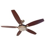 Ribercon - Ventilador De Teto Metal Cromado Madeira Modern