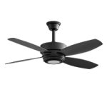 Ribercon - Ventilador de Teto Preto com 4 Pás Venti-Delta 127V